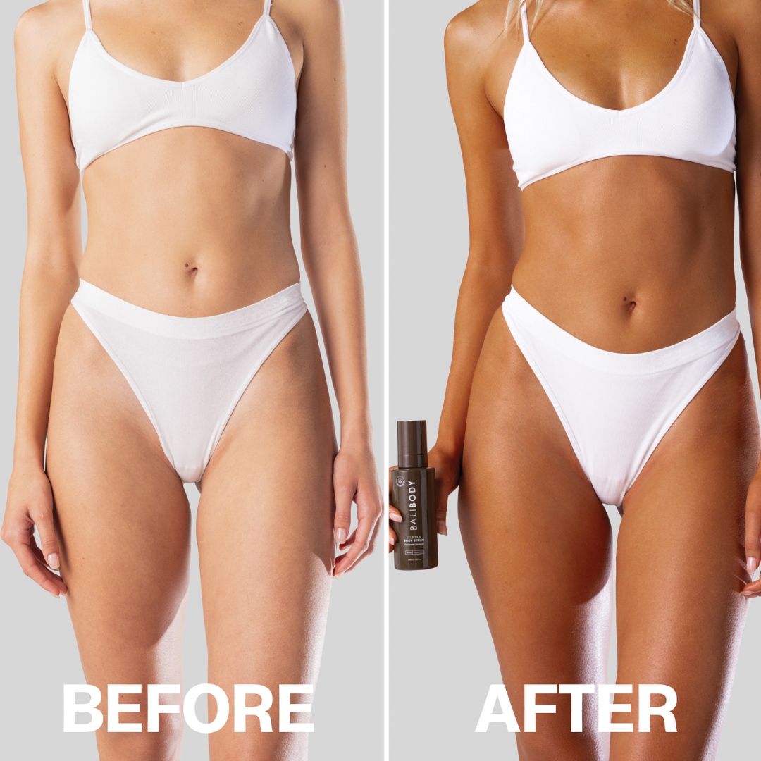 SELF TAN BODY SERUM - BEFORE & AFTER